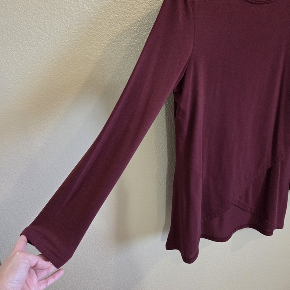 Shein Women Burgundy Red Maroon Long Sleeve Tunic Top Size Medium Fall Winter - Picture 3 of 6